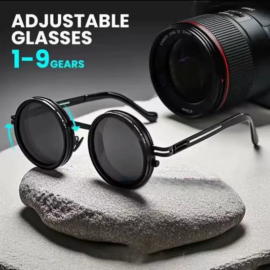 2025 Fashion New Unisex Handmade ND9 Level Rotating Adjustable Brightness Dimming Sunglasses